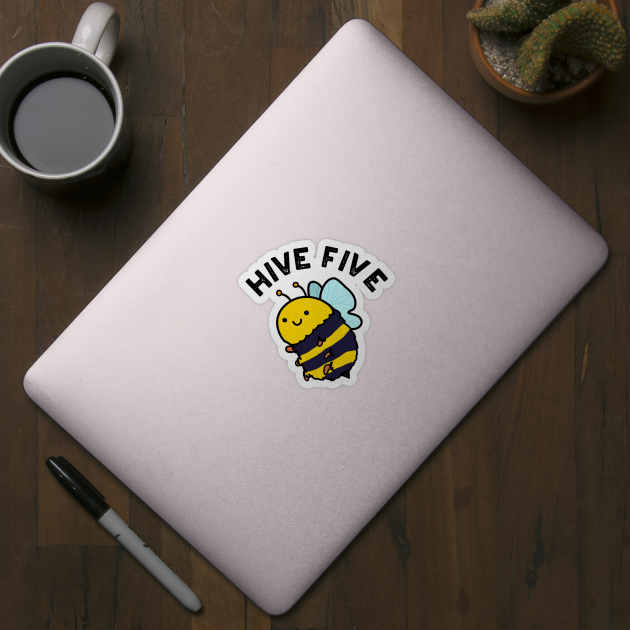 Hive Five Cute High Five Bee PUn by punnybone